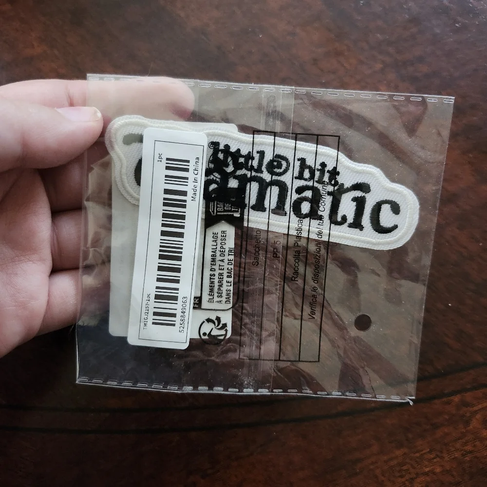 A Little‎ Bit Dramatic Black White Text Iron On Patch Text